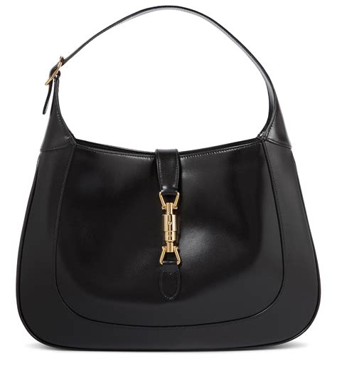 shopping bag gucci nera|Gucci leather shoulder bag.